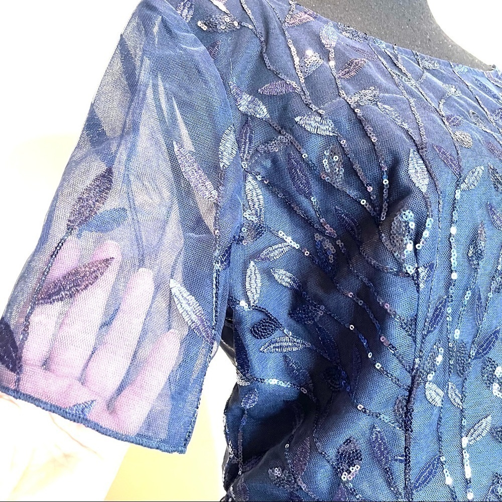 NWT Illusion Embroidered Sequin Mermaid Long Formal Evening Gown Dress 16/18 ?? - Picture 7 of 10